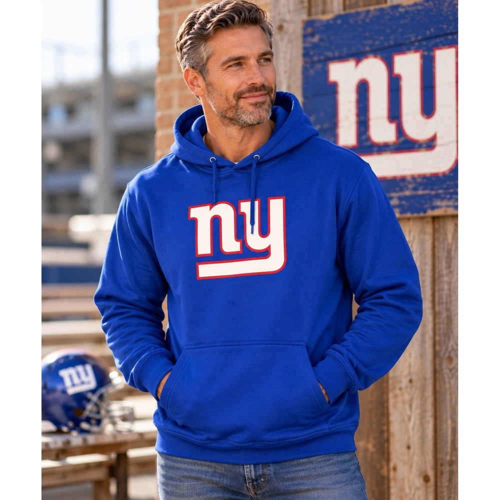 New York Giants NFL Team Apparel Hoodie Mens 3XL Blue Pullover NWT